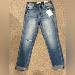 KanCan Distressed Blue Ankle Jeans